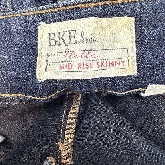 BKE Denim Jeans Women's 27R (4) Dark Blue Stella Mid-Rise Skinny Preppy EUC - Picture 6 of 13